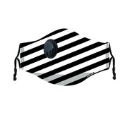 supalabs hero reusable face mask black and white stripe