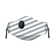 supalabs hero reusable face mask charcoal/white stripe