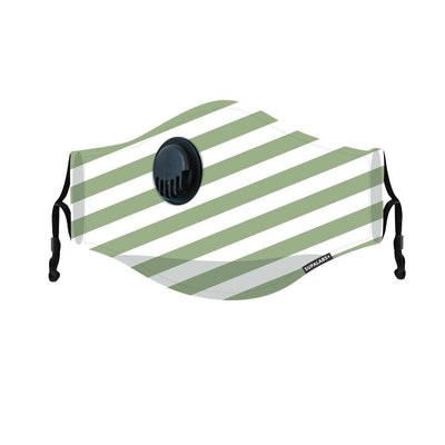 supalabs hero reusable face mask forest green stripe